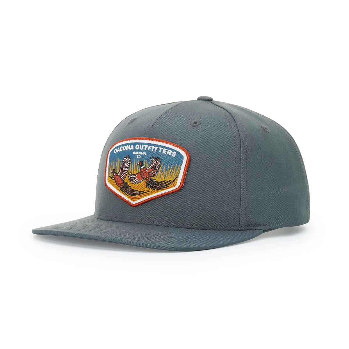 Richardson 255 pinch front structured snapback in flint grey with a solid back