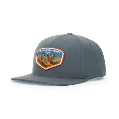 Richardson 255 pinch front structured snapback in flint grey with a solid back