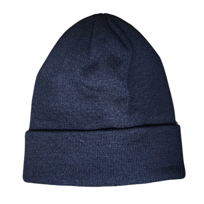 Cuffed Beanie with Custom Engraved Leather Patch - All Sizes