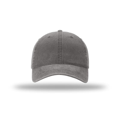 Richardson 324 pigment dyed and washed trucker hat in charcoal, front view