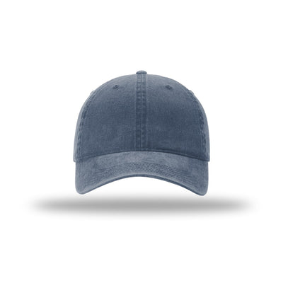 Richardson 324 pigment dyed and washed trucker hat in navy, front view