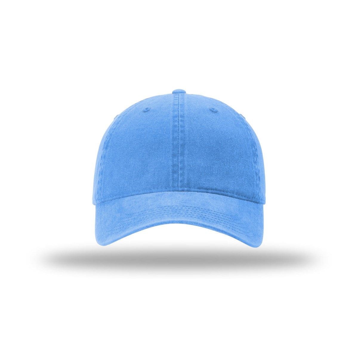 Richardson 324 pigment dyed and washed trucker hat in columbia blue, front view