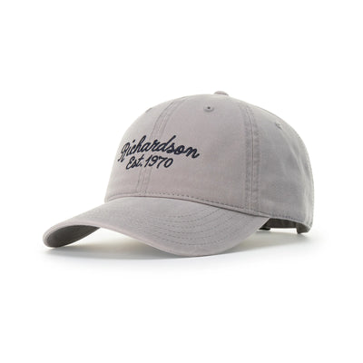 Richardson 326 garment washed brushed twill dad hat in grey