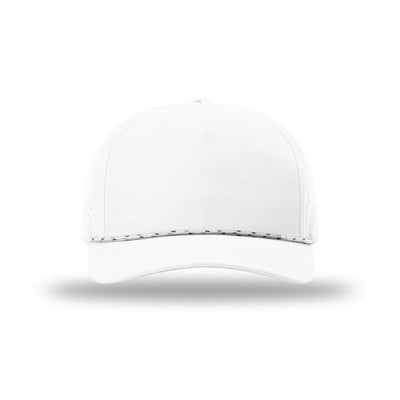 Richardson 355 rope hat in White/White-Black, front view