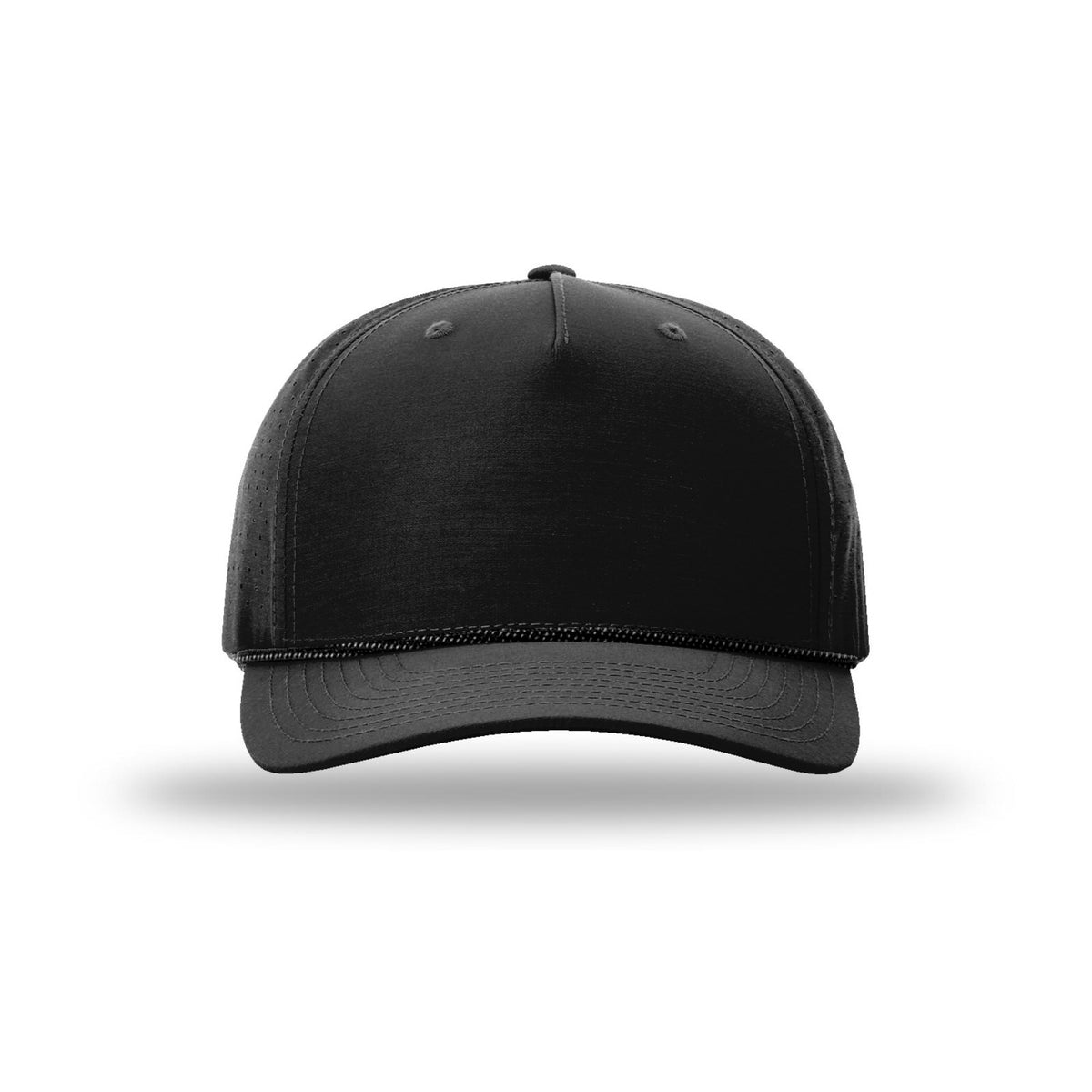 Richardson 355 rope hat in Black/Black-Grey, front view