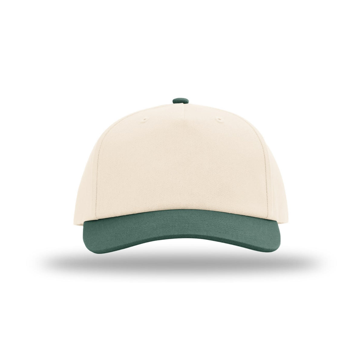 Richardson 356 Gramps hat in Cream and Dark Green, front view