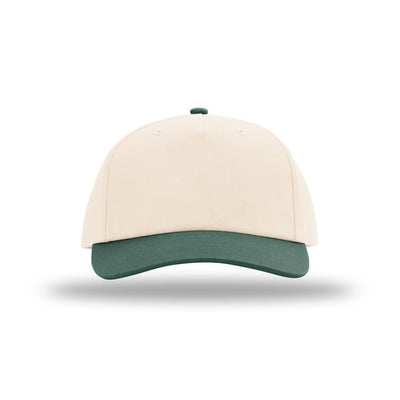 Richardson 356 Gramps hat in Cream and Dark Green, front view