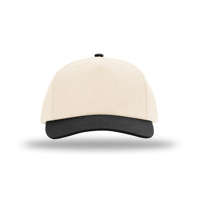 Richardson 356 Gramps hat in Cream and Black, front view