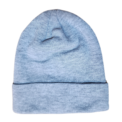 Cuffed Beanie with Custom Engraved Leather Patch - All Sizes