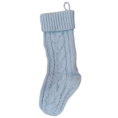 Knit Christmas Stocking with Personalized Leather Patch