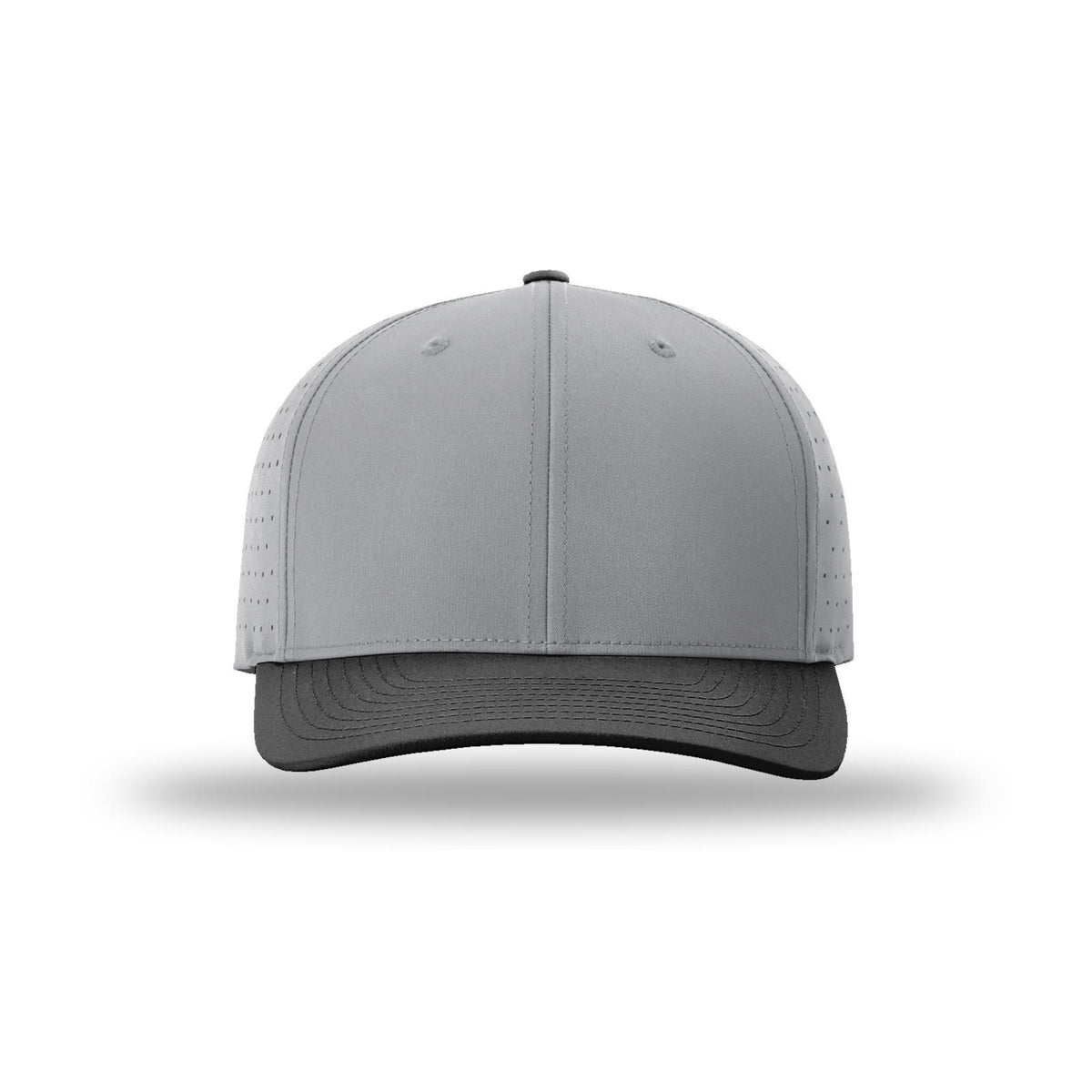 Richardson 632 Laser Perf R-Flex hat, Grey/Black, front view