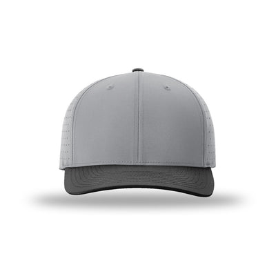 Richardson 632 Laser Perf R-Flex hat, Grey/Black, front view