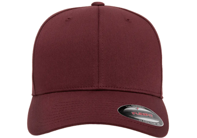 Flexfit 6277 fitted hat in Maroon, front view