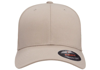 Flexfit 6277 fitted hat in Stone, front view