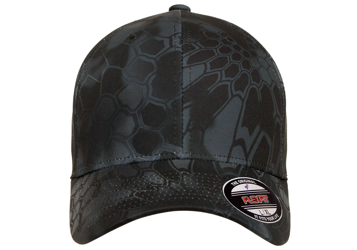 Flexfit 6277 fitted hat in Kryptek Typhon, front view