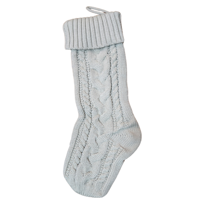 Knit Christmas Stocking with Personalized Leather Patch