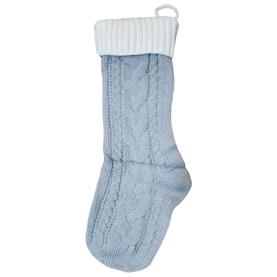 Knit Christmas Stocking with Personalized Leather Patch