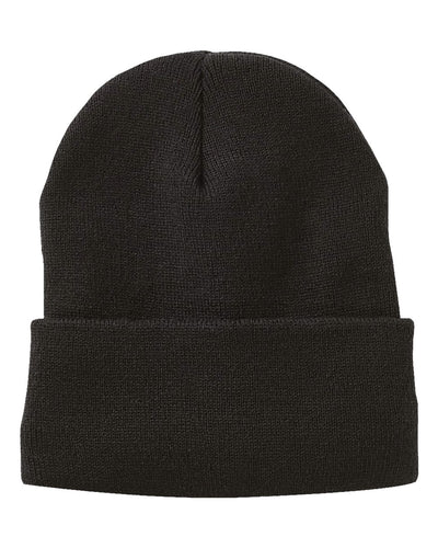 Cuffed Sherpa Lined Beanie with Custom Engraved Leather Patch