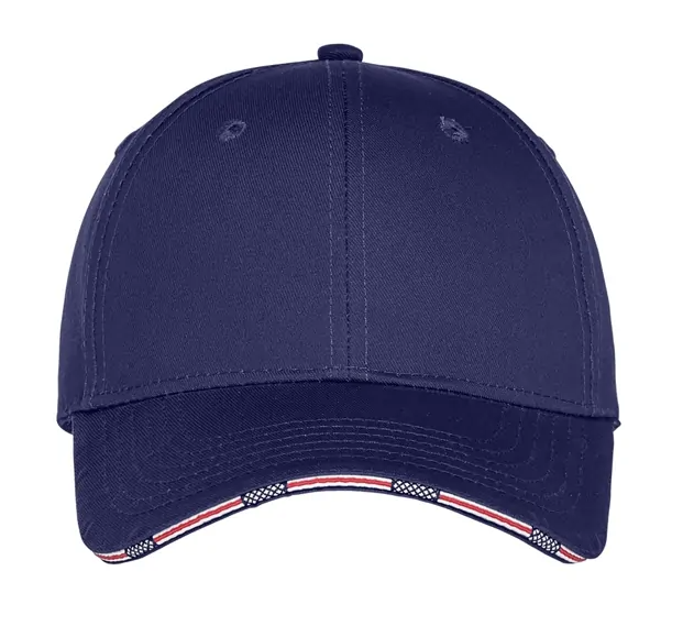 Personalized Unstructured Hat Americana Flag Sandwich with Custom Design - Port Authority