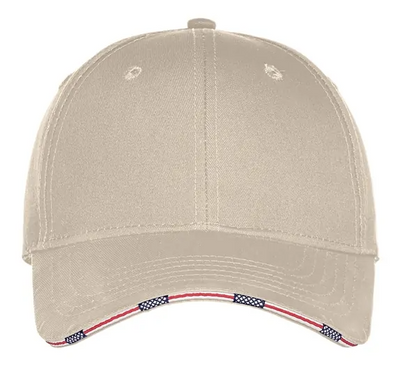 Personalized Unstructured Hat Americana Flag Sandwich with Custom Design - Port Authority