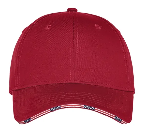 Personalized Unstructured Hat Americana Flag Sandwich with Custom Design - Port Authority