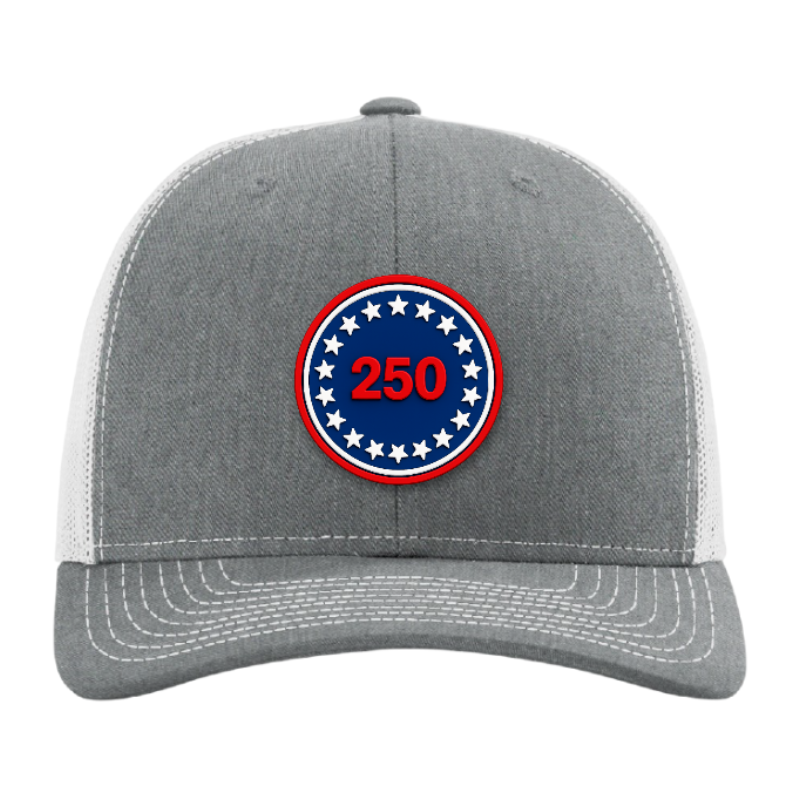 USA 250 Patriotic Trucker Hat – 250th Anniversary Patch Hat