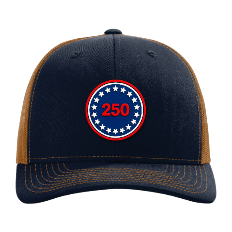 USA 250 Patriotic Trucker Hat – 250th Anniversary Patch Hat