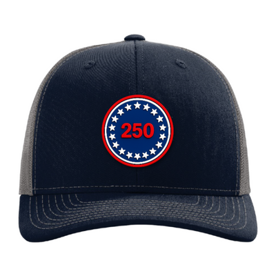 USA 250 Patriotic Trucker Hat – 250th Anniversary Patch Hat