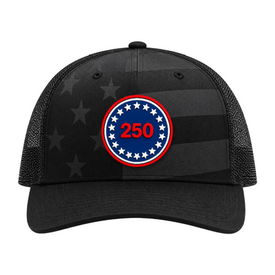USA 250 Patriotic Trucker Hat – 250th Anniversary Patch Hat