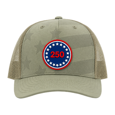 USA 250 Patriotic Trucker Hat – 250th Anniversary Patch Hat