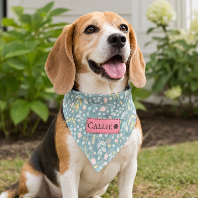 Personalized Dog Bandanas - Flower Theme Designs