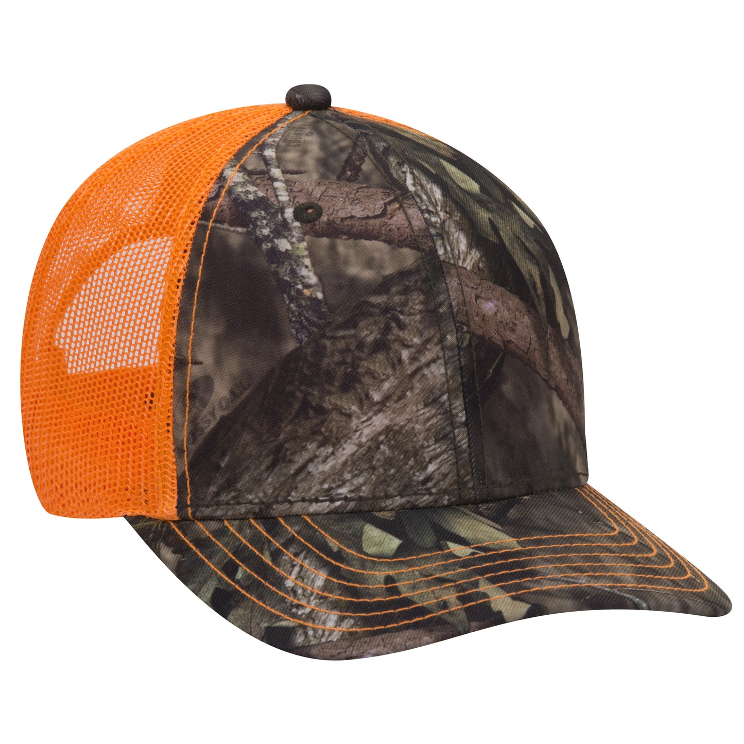 OTTO CAP 171-1293 Mossy Oak Camouflage Superior Polyester Twill 6 Panel Low Profile Mesh Back Baseball Cap