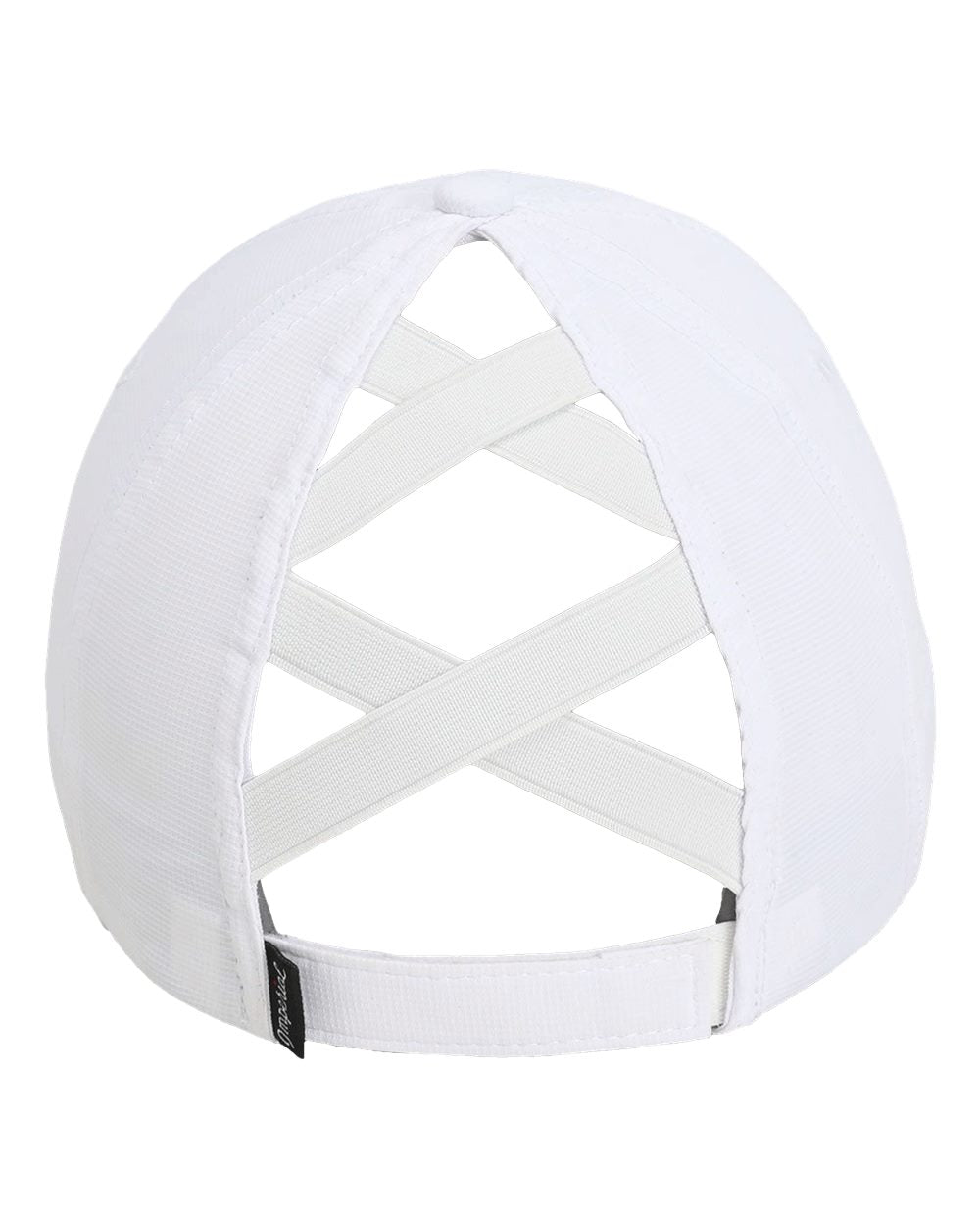 Imperial upf 50 Criss Cross Ponytail Hat with Custom Engraved Leather Patch