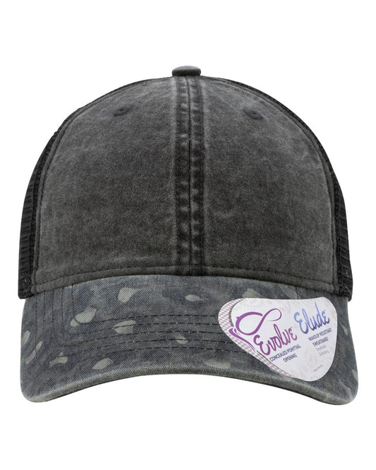 Personalized Ponytail Unstructured Printed Bill Hat with Custom Design - Infinity Her Janet