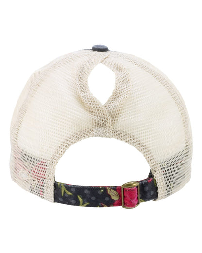 Personalized Ponytail Unstructured Printed Bill Hat with Custom Design - Infinity Her Janet