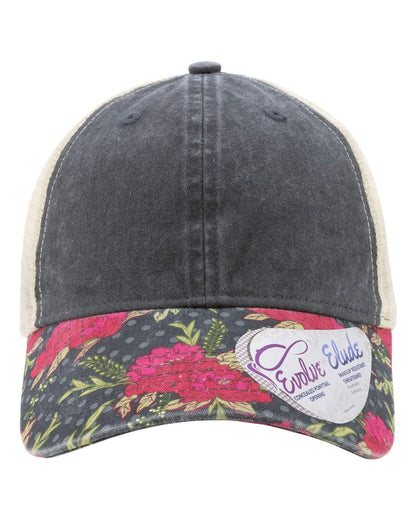 Personalized Ponytail Unstructured Printed Bill Hat with Custom Design - Infinity Her Janet