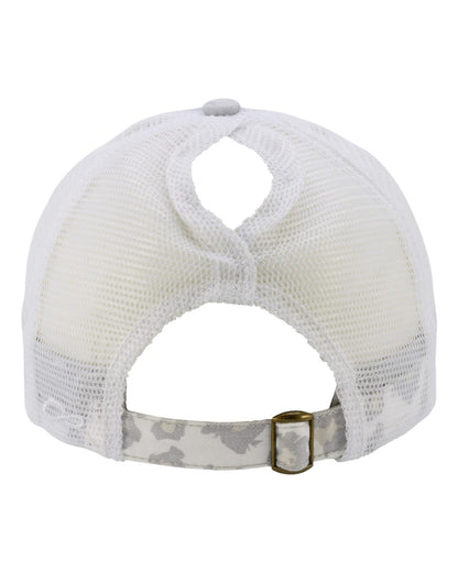 Personalized Ponytail Unstructured Printed Bill Hat with Custom Design - Infinity Her Janet