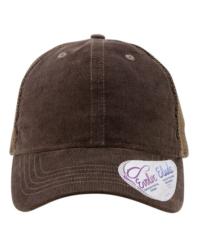Personalized Ponytail Unstructured Corduroy Hat with Custom Design - Infinity Her Jo