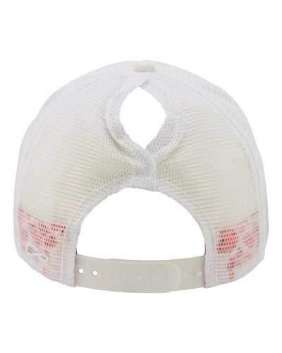 Personalized Ponytail Foam Trucker Hat with Custom Design - Infinity Her Rosie