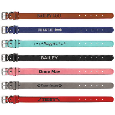 Personalized Dog Collar, Leatherette, Add a custom QR code