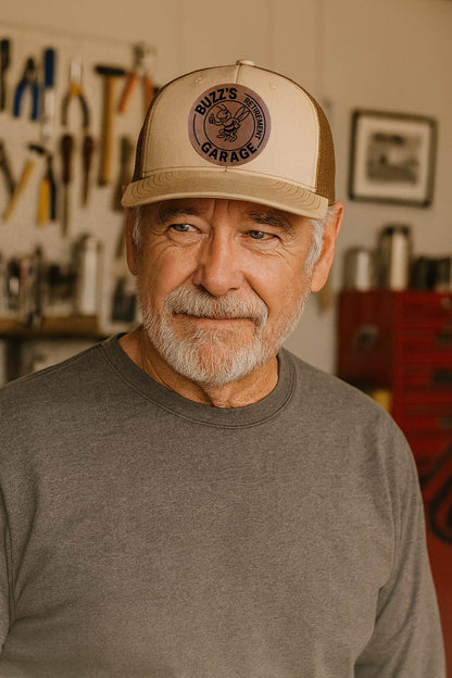 Buzz's Retirement Garage Richardson 112 Trucker Hat - Buzz Logo Engraved