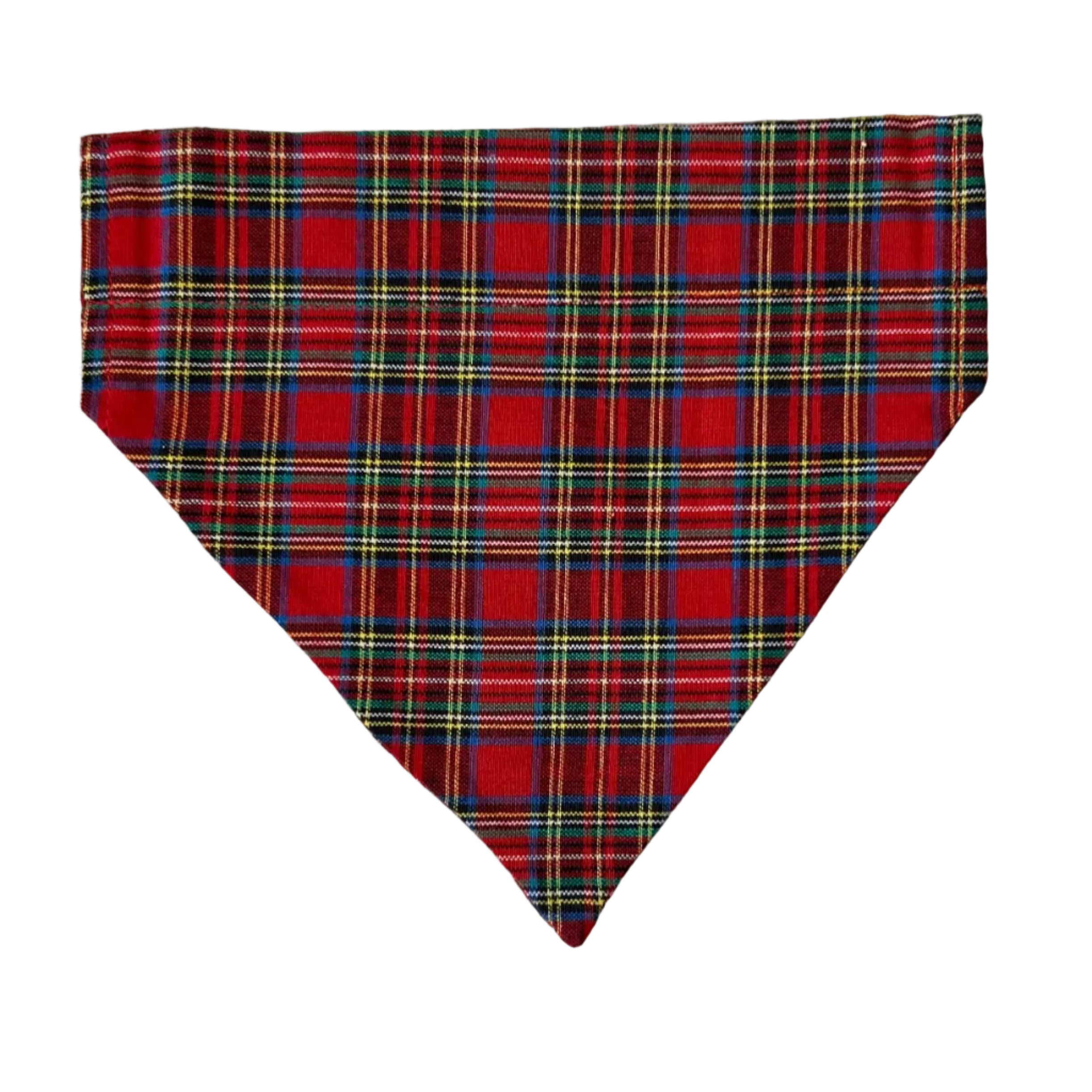Red plaid bandana on a marble surface