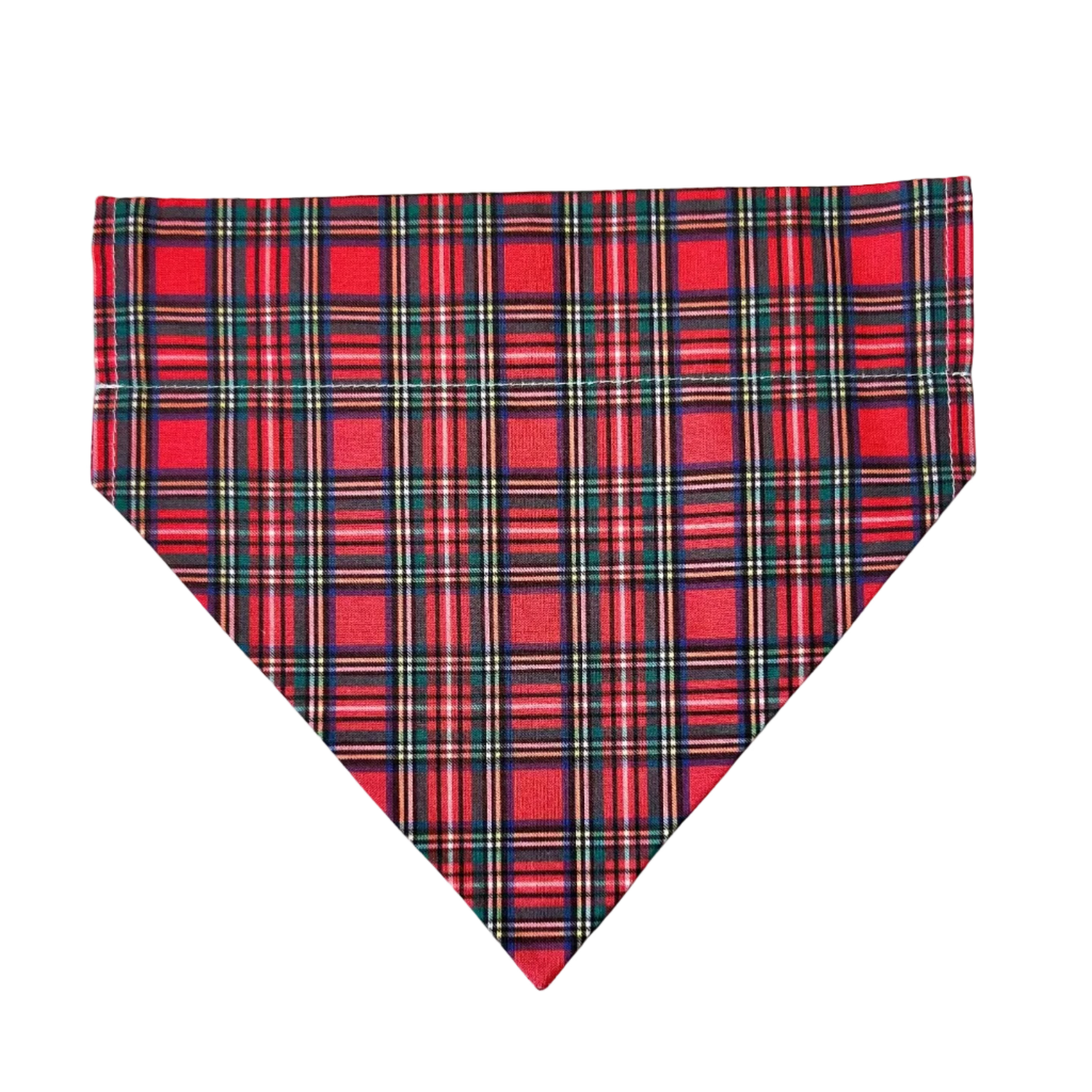 Red and black plaid bandana on a marble surface