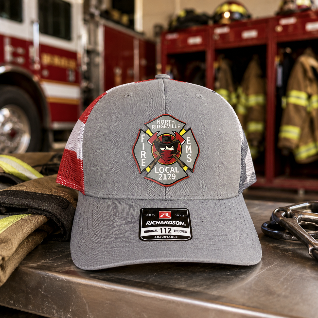 Richardson 112pm with Custom Color Patch with Fire Department Logo in a Fire department