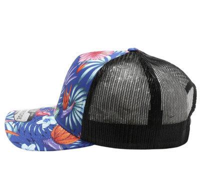 Pitbull Cambridge PB310 5 Panel Mesh Back Hat Floral Snapback with Custom Patch