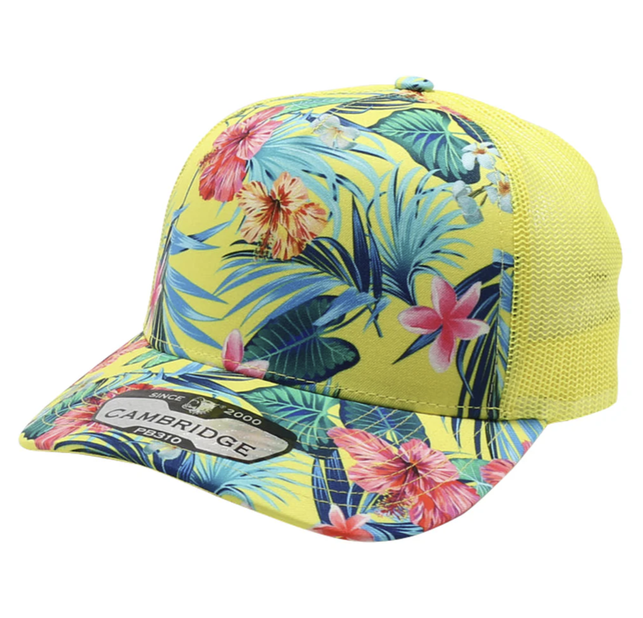 Pitbull Cambridge PB310 5 Panel Mesh Back Hat Floral Snapback with Custom Patch