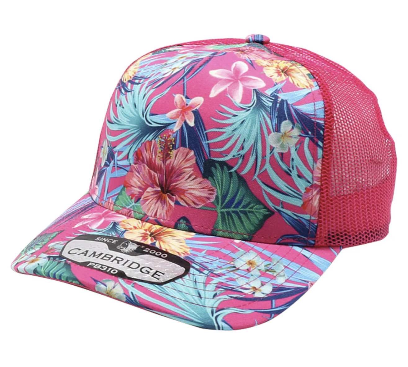 Pitbull Cambridge PB310 5 Panel Mesh Back Hat Floral Snapback with Custom Patch