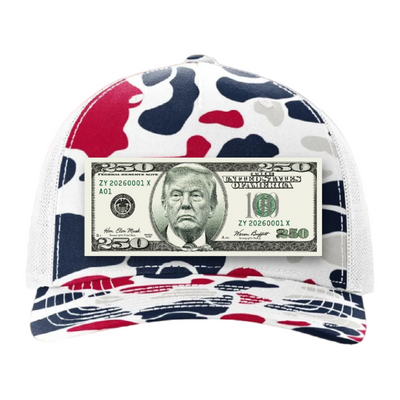 Trump $250 Dollar Bill Trucker Hat for Patriotic Novelty
