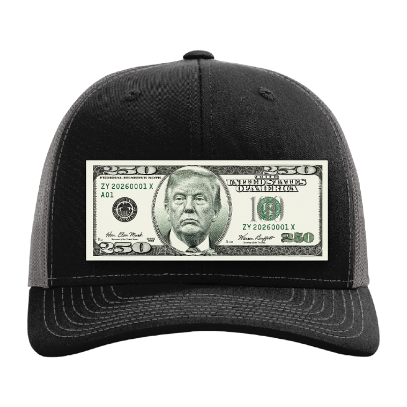 Trump $250 Dollar Bill Trucker Hat for Patriotic Novelty