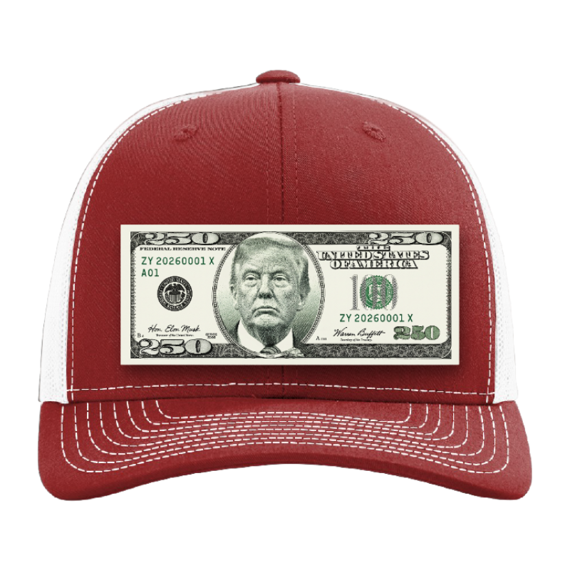 Trump $250 Dollar Bill Trucker Hat for Patriotic Novelty